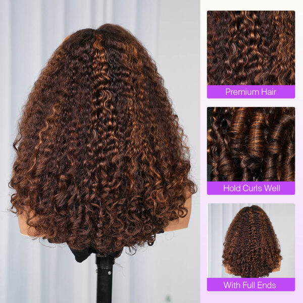13x6 TRILL Glueless Wig Curly With Drawstring With Finger Coil Ends Hold Curls Well