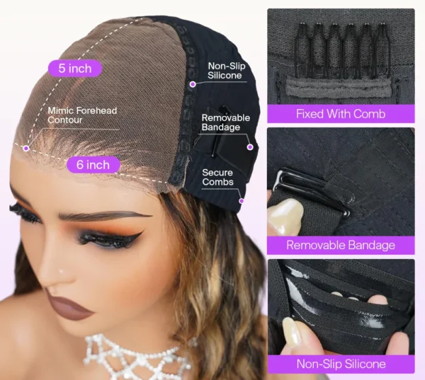 TRILL 6x5 Invisible Knots Glueless Balayage Straight Bob Wigs Realistic Hairline Beginner Friendly