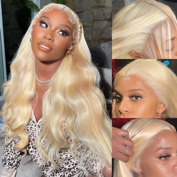 13x4 Pre-All Glueless TRILL  613 Blonde Ombre Body Wave Wigs Invisible Knots Natural Hairline