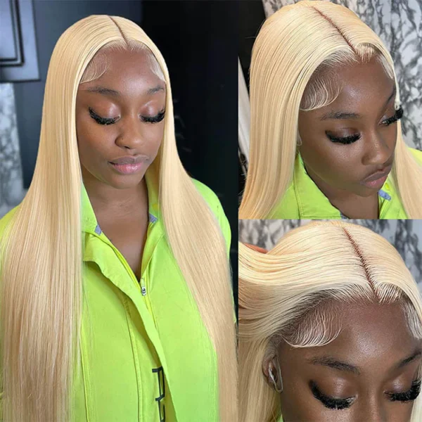 TRILL 6x5 Invisible Knots & 13x4 Lace Frontal 613 Blonde Straight Wigs Realistic Hairline