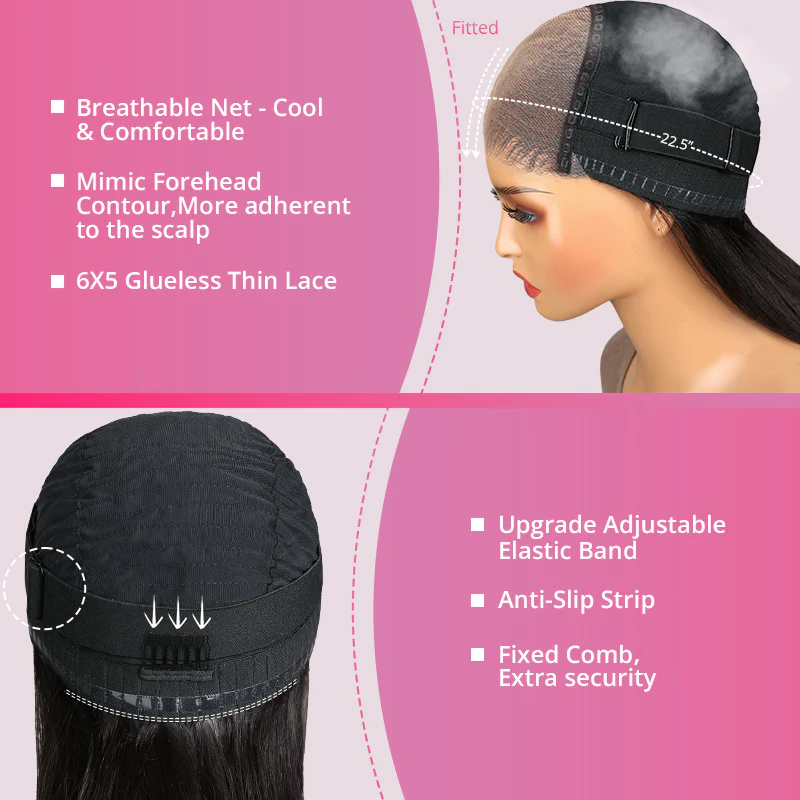 6x5 Invisible TRILL Knots Glueless Loose Body Wave Wigs Pre-cut Lace Natural Black Beginner Friendly - Image 3