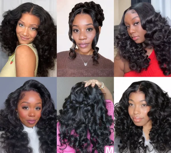 TRILL 6x5 Invisible Knots & 13x4 Pre-All Glueless Bouncy Curl Wigs Pre-cut Lace Natural Black Beginner Friendly