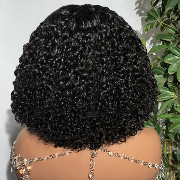 6 Inches Deep Part Wigs TRILL Water Wave Bob Natural Black 100% Human Hair Wig