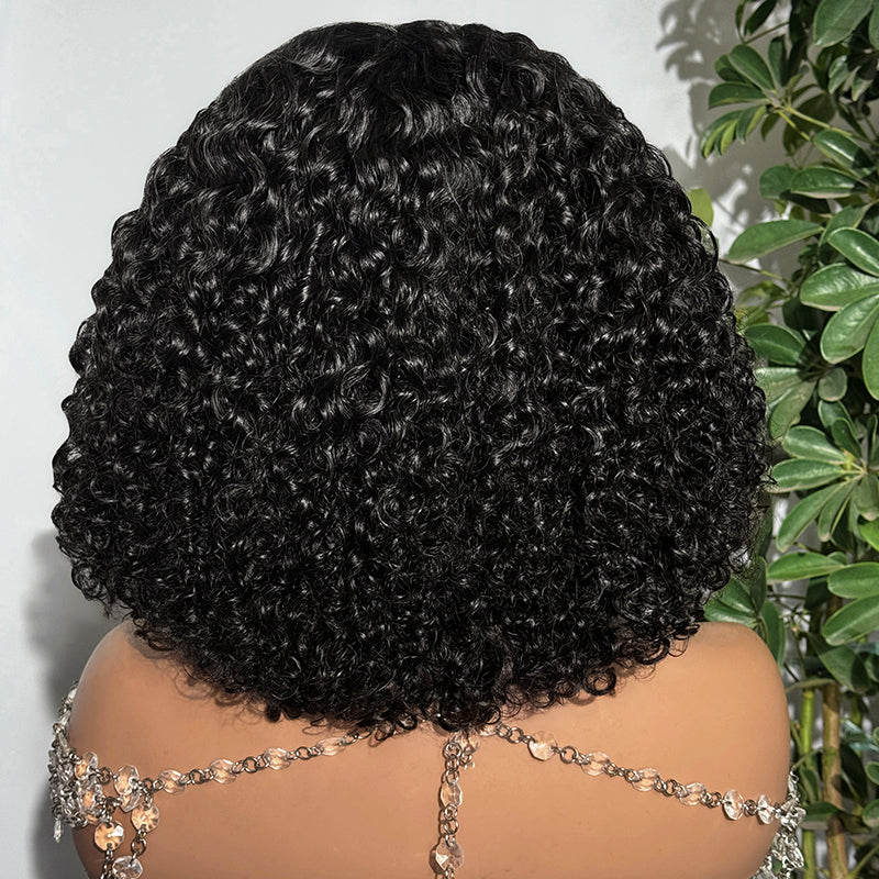 6 Inches Deep Part Wigs TRILL Water Wave Bob Natural Black 100% Human Hair Wig - Image 8