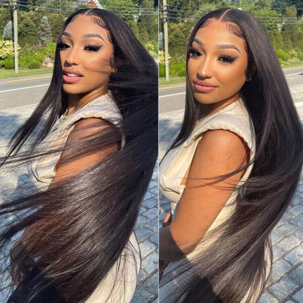 13x4 Pre-All Glueless TRILL Body Wave 30 Inch invisible knots Natural Black Natural Hairline