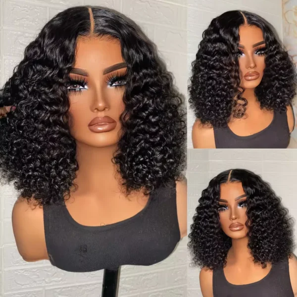 13x5 Pre-All Glueless TRILL Water Wave Bob Invisible Knots Natural Black Beginner Friendly