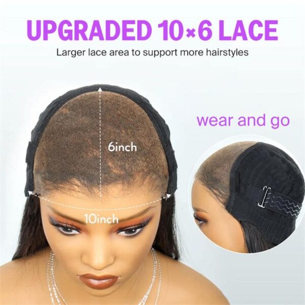 10x6 TRILL Pre-All Glueless Wig Water Wave Invisible Knots Natural Black Beginner Friendly