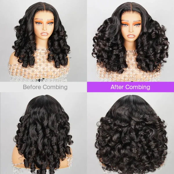 TRILL 6x5 Invisible Knots & 13x4 Pre-All Glueless Bouncy Curl Wigs Pre-cut Lace Natural Black Beginner Friendly