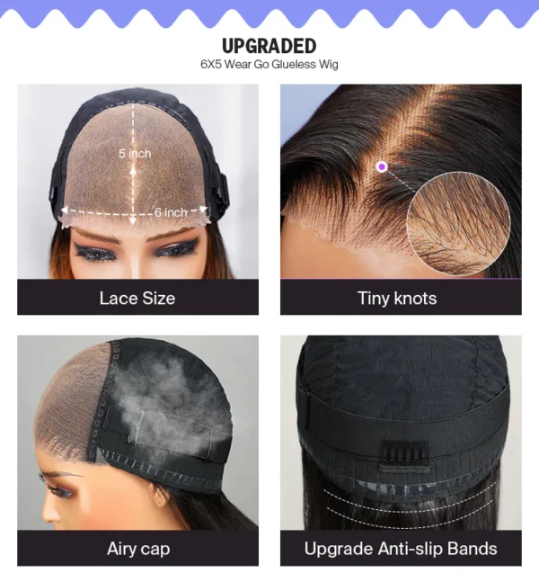 TRILL 6x5 Invisible Knots Glueless Blonde Highlight Straight Bob Wigs Realistic Hairline Beginner Friendly