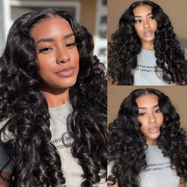 TRILL 6x5 Invisible Knots & 13x4 Pre-All Glueless Bouncy Curl Wigs Pre-cut Lace Natural Black Beginner Friendly