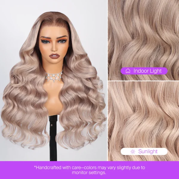 13x6 Ash Blonde Ombre TRILL Glueless Wigs Silky Straight With Drawstring 100% Human Hair Wig