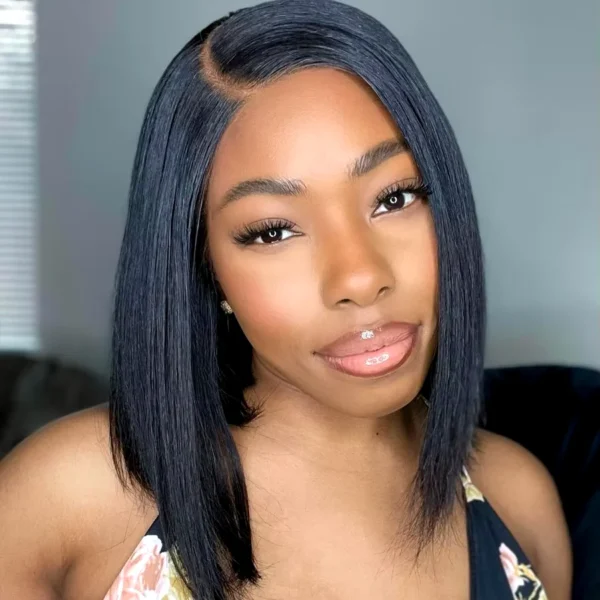 6x5 Invisible TRILL Knots & 13x4 Pre-All Glueless Straight Bob Wigs Pre-cut Lace Natural Black Beginner Friendly