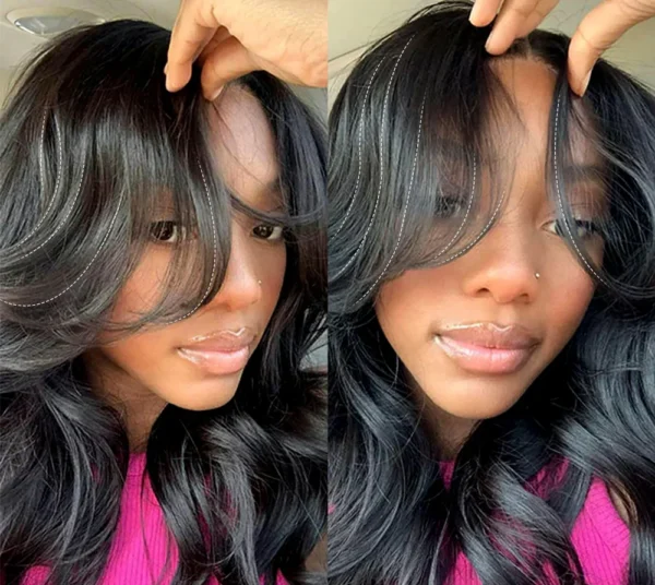5x5 Invisible Knots TRILL Curtain Bang Loose Wave Natural Black Beginner Friendly