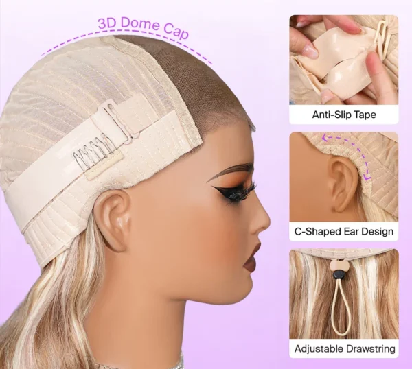 TRILL 6x5 Invisible Knots Glueless Ash Blonde Ombre Loose Body Wave Wigs Realistic Hairline Beginner Friendly