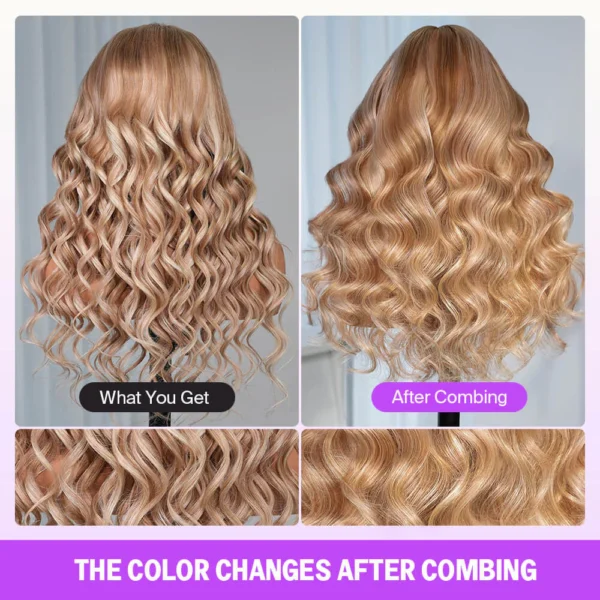6x5 invisible knots TRILL Glueless Ash Blonde Highlight Loose Body Wave Wigs Realistic Hairline