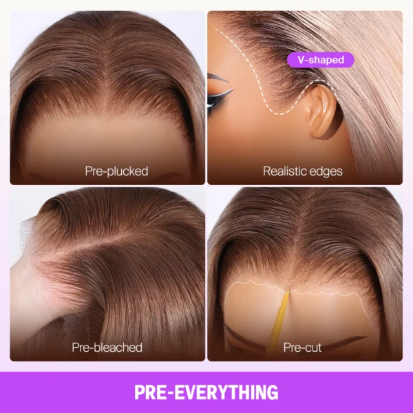 TRILL 13x6 Ash Blonde Highlights On Brown Hair Body Wave With Drawstring 100% Human Hair Wig