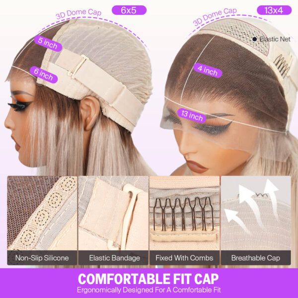 6x5 Invisible TRILL Knots & 13x4 Lace Frontal Ash Blonde Ombre Loose Body Wave Wigs Natural Hairline