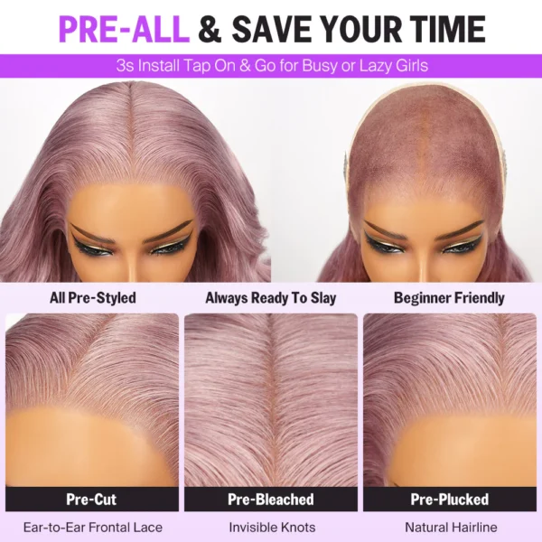 6x5 Invisible TRILL  Knots & 13x4 Lace Frontal Ash Purple Loose Body Wave Wigs Realistic Hairline