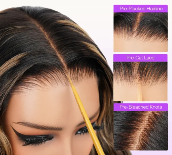 TRILL 6x5 Invisible Knots Glueless Balayage Straight Bob Wigs Realistic Hairline Beginner Friendly