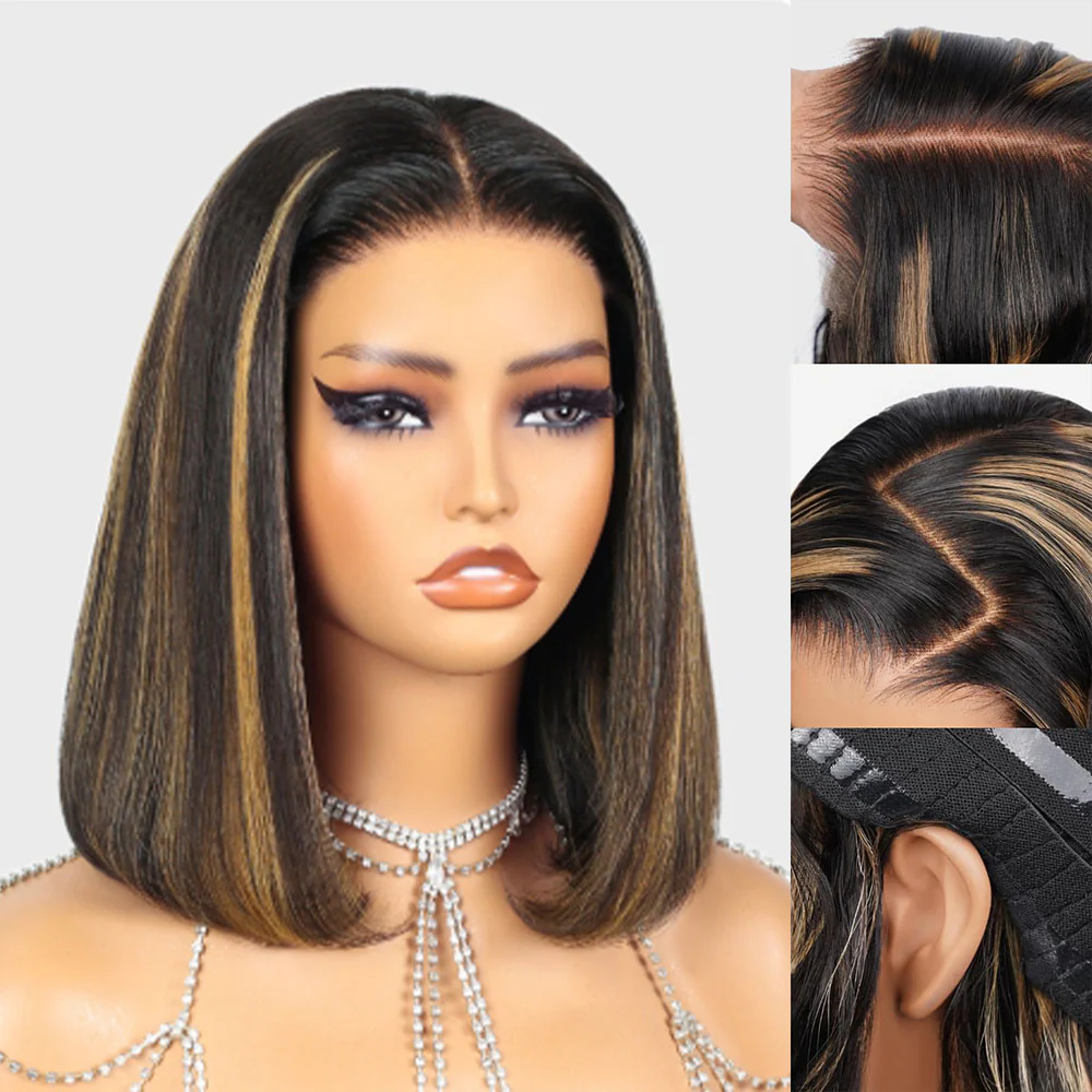 TRILL 6x5 Invisible Knots Glueless Balayage Straight Bob Wigs Realistic Hairline Beginner Friendly - Image 3
