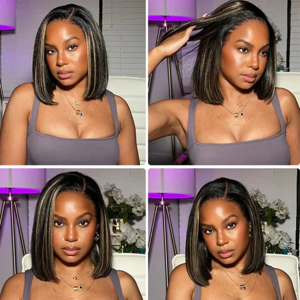 TRILL 6x5 Invisible Knots Glueless Balayage Straight Bob Wigs Realistic Hairline Beginner Friendly