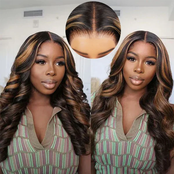 13x4 Lace Frontal Balayage Straight Invisible Knots Breathable Cap