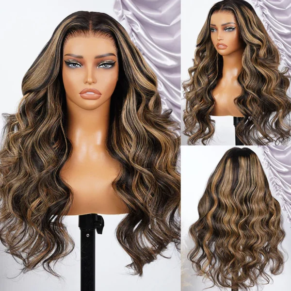 13x4 Lace Frontal Balayage Straight Invisible Knots Breathable Cap