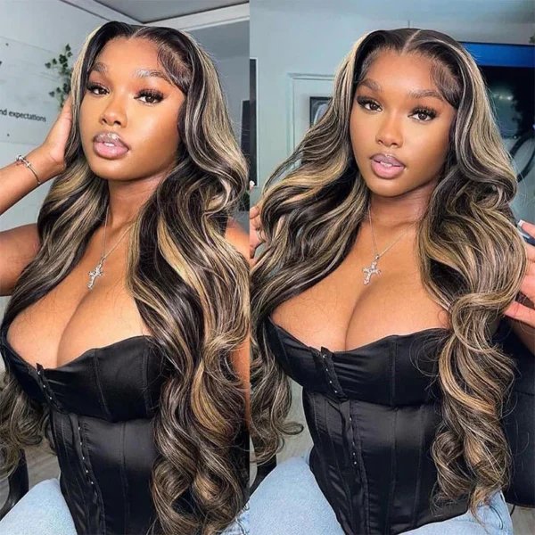 13x4 Lace Frontal Balayage Straight Invisible Knots Breathable Cap