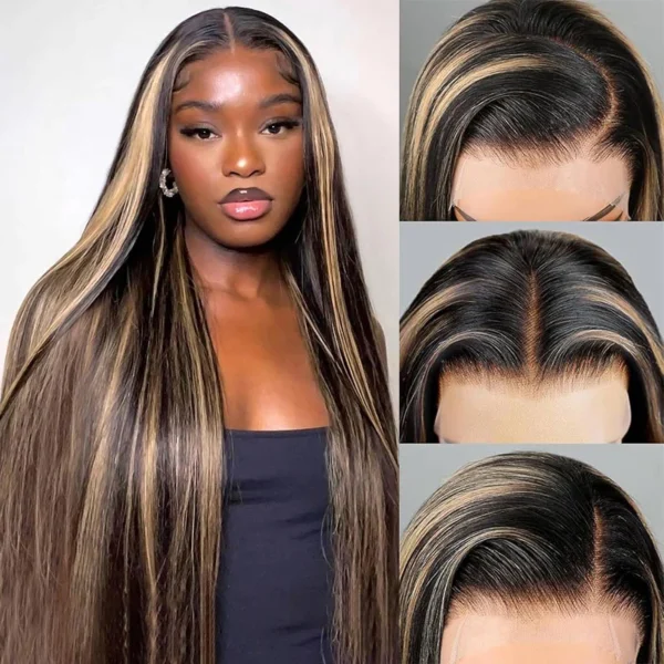 TRILL 13x4 Lace Frontal Balayage Highlight Body Wave Wigs Invisible Knots Natural Hairline