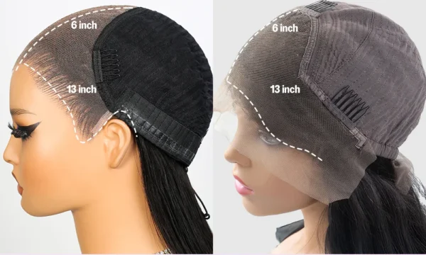 13x6 Glueless TRILL Body Wave With Drawstring Natural Black 100% Human Hair Wig