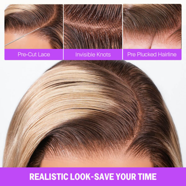 TRILL 6x5 Invisible Knots Glueless Ash Blonde Ombre Loose Body Wave Wigs Realistic Hairline Beginner Friendly