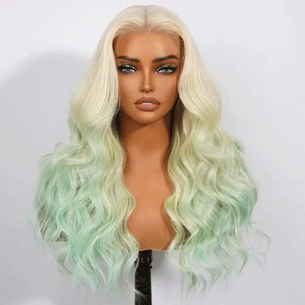 TRILL 13x6 Blonde To Pink Ombre Glueless Wigs Loose Body Wave With Drawstring 100% Human Hair