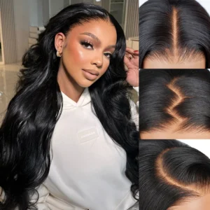 TRILL 13x4 Lace Frontal Body Wave Invisible knots Natural Black Natural Hairline