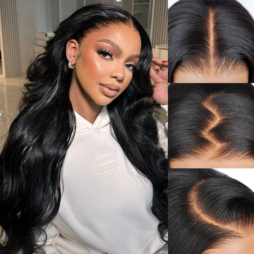 TRILL 13x4 Lace Frontal Body Wave Invisible knots Natural Black Natural Hairline