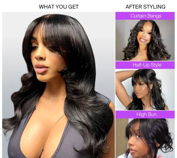 5x5 Invisible Knots TRILL Curtain Bang Loose Wave Natural Black Beginner Friendly