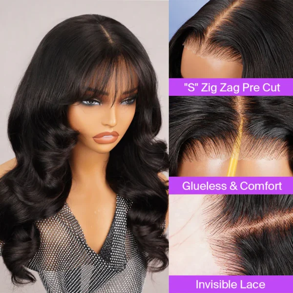 5x5 Invisible Knots TRILL Curtain Bang Loose Wave Natural Black Beginner Friendly