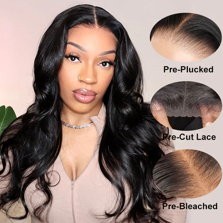 6x5 Invisible TRILL Knots Glueless Loose Body Wave Wigs Pre-cut Lace Natural Black Beginner Friendly - Image 4