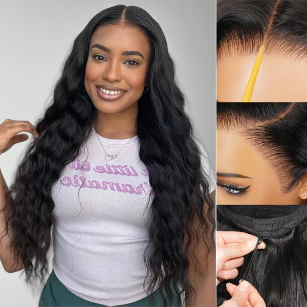 TRILL Glueless Wig Bohemian Natural Curl With Drawstring Natural Black 100% Human Hair Wig