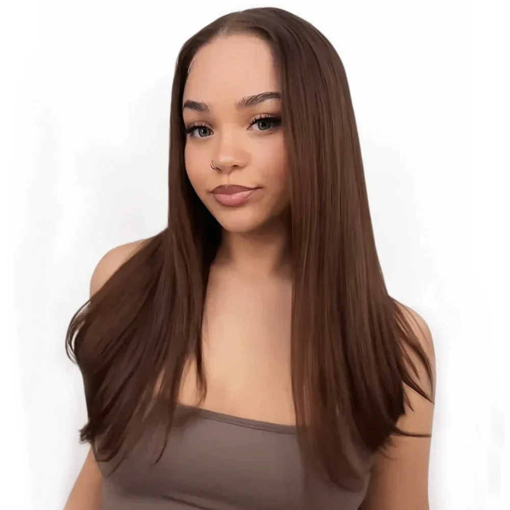 TRILL 6x5 Invisible Knots Glueless Chocolate Brown Straight Wigs Realistic Hairline Beginner Friendly - Image 2