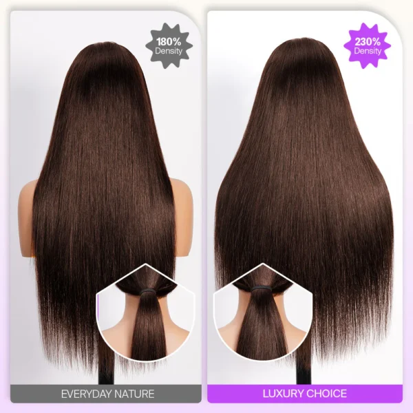 Chocolate Brown Glueless Wigs TRILL  Body Wave with Drawstring 100% Human Hair Wig