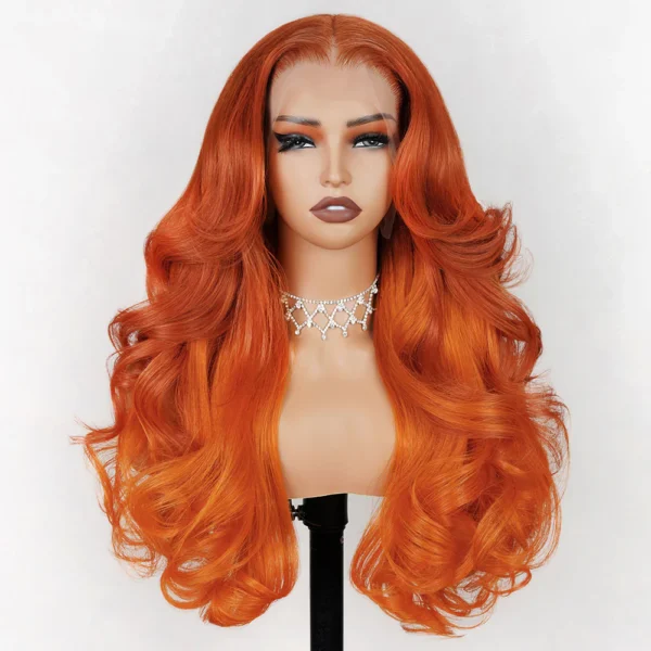13x4 Lace Frontal TRILL Cosmic Orange Loose Body Wave Invisible Knots Natural Edges