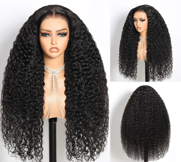Glueless Wig TRILL Jerry Curly With Drawstring Natural Black Breathable Cap 100% Human Hair Wig
