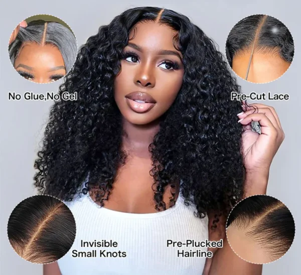 TRILL 6x5 Invisible Knots Glueless Loose Deep Wave Wigs Pre-cut Lace Natural Black Beginner Friendly