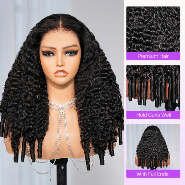 13x6 TRILL Glueless Wig Curly With Drawstring With Finger Coil Ends Hold Curls Well