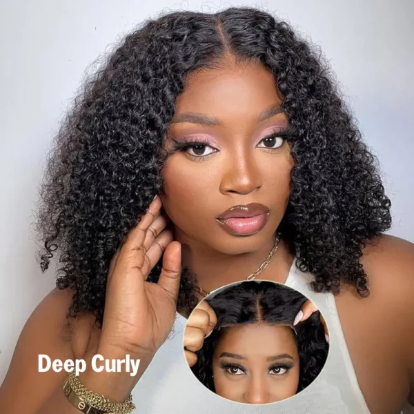 13x5 Pre-All Glueless TRILL Water Wave Bob Invisible Knots Natural Black Beginner Friendly