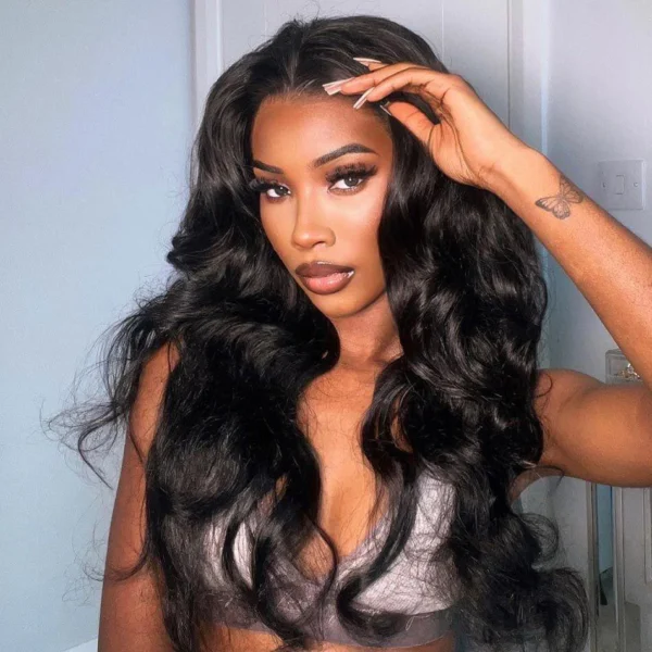 TRILL 6x5 Invisible Knots Glueless Loose Body Wave Wigs Realistic Hairline Natural Black Beginner Friendly