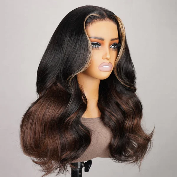 6x5 Invisible TRILL Knots Glueless Black To Brown Ombre Loose Body Wave Wigs Realistic Hairline Beginner Friendly