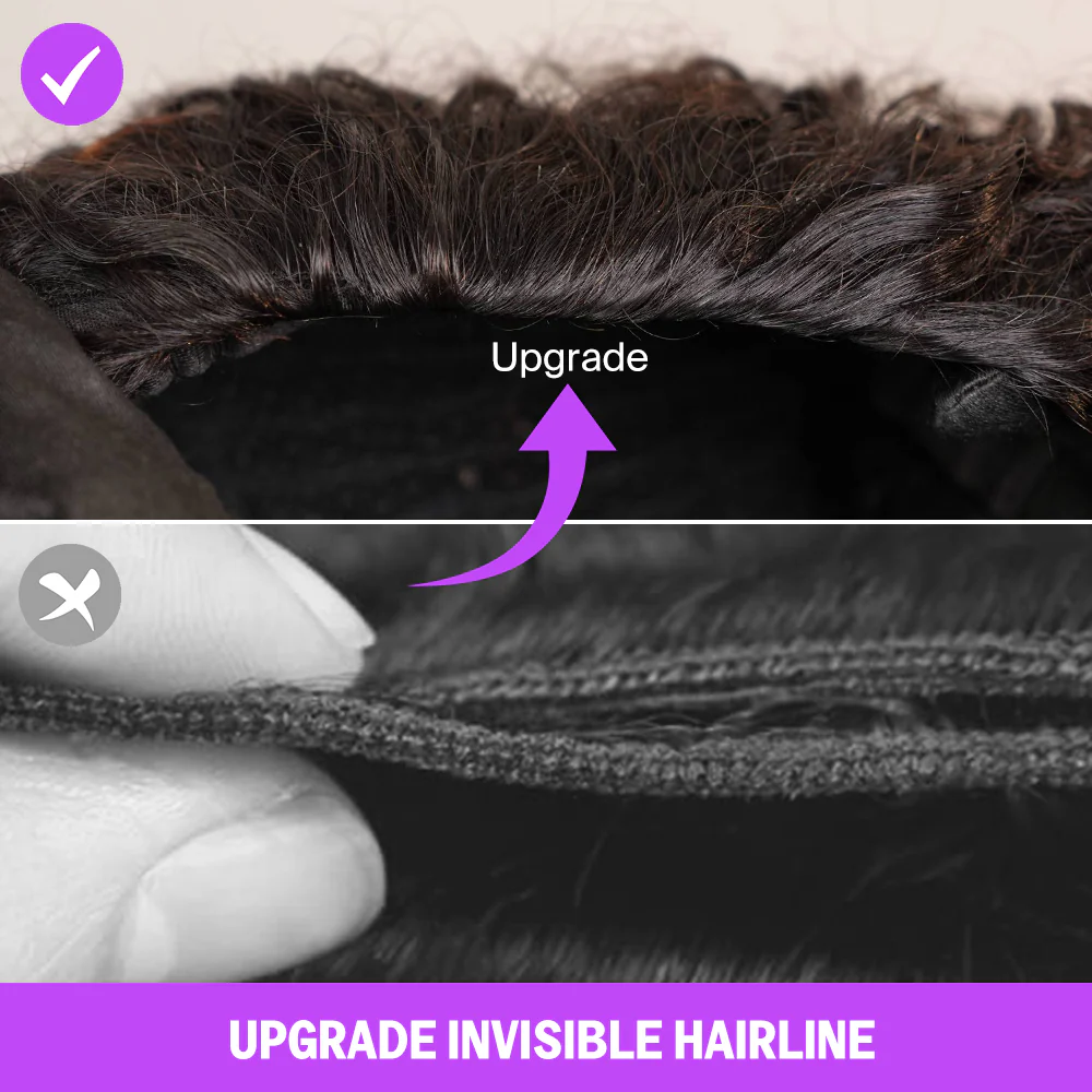 3 in 1 Half Wig Glueless Jerry Curly Wigs With Drawstring Natural Black Beginner Friendly - Image 8