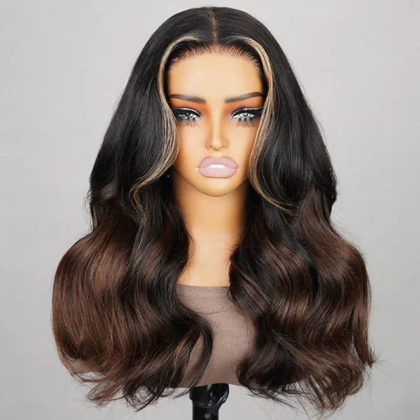 6x5 Invisible TRILL Knots Glueless Black To Brown Ombre Loose Body Wave Wigs Realistic Hairline Beginner Friendly