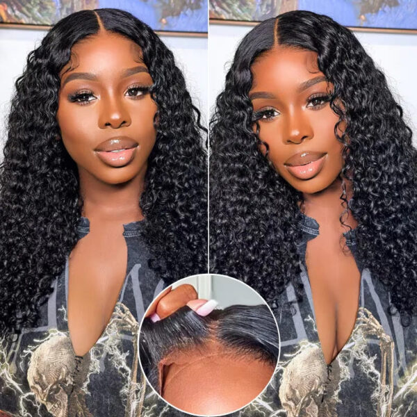 TRILL 6x5 Invisible Knots Glueless Loose Deep Wave Wigs Pre-cut Lace Natural Black Beginner Friendly